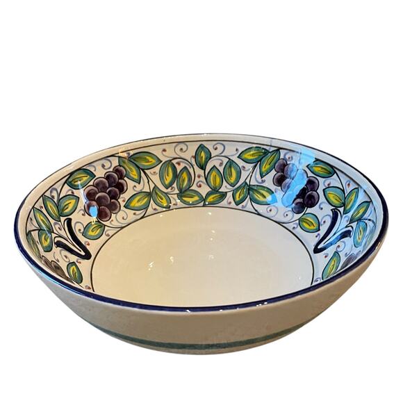 VIETRI Frutti Grapes Large Serving Bowl Hand Painted Pottery in Italy New - Picture 2 of 16